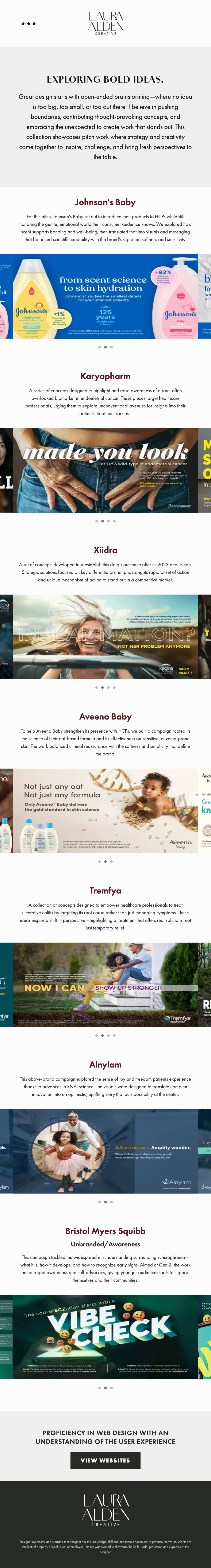 Laura Alden Creative Portfolio - Full Website