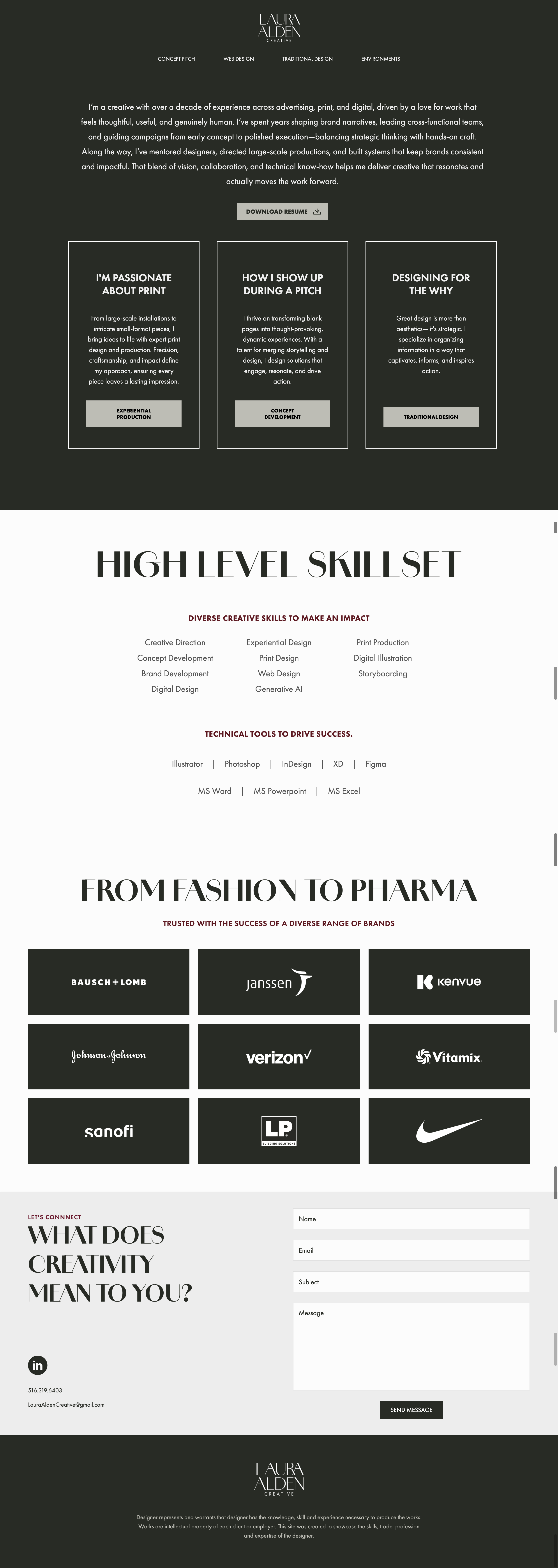 Laura Alden Creative Portfolio - Design and Code